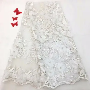 Africké čipky textílie s 3d kvet pre svadobné šaty francúzsky dizajn, najnovšie 3d čipky textílie 2017 vysoko kvalitné 3d tkaniny flowe(FJ108