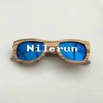 Vysoká kvalita jedinečné ručné zebra dreva slnečné okuliare s modrým polarizované šošovky a otváracie cut pre zmenu objektív