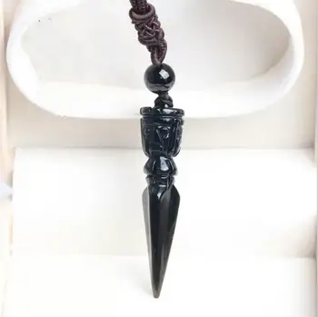 Prírodné obsidian diamond pestle prívesok pre mužov a ženy, crystal nástroje budhistické magic pestle narodeniny darček valentína