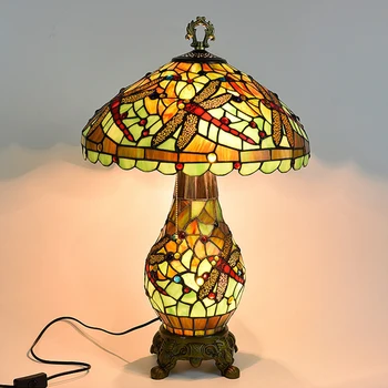 LED Tiffany dragonfly Živice Železo, Sklo Art Deco LED Lampou.LED Svetlo.Tabuľka Svetlo.Stolná Lampa.Stolná Lampa.LED Stolná Lampa Pre Spálne