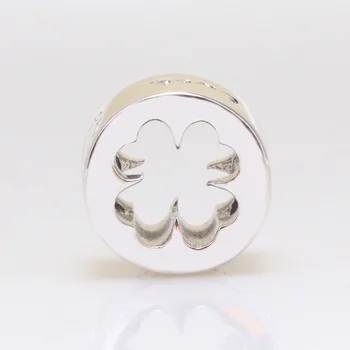 Autentické 925 Sterling Silver Perličiek Tvorivé Duté Štyroch Listov Trávy Korálky Fit Pôvodné Pandora Náramok Pre Ženy Diy Šperky