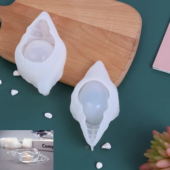 DIY Epoxidové Zrkadlo Troch-dimenzionální Conch make-up Vajec Skladovanie Shell Morských Silikónové Formy