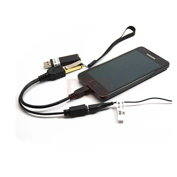 2 V 1, Micro USB OTG Host Moc Y Rozbočovač USB Adaptér Micro 5 Pin Samec Samica Kábel