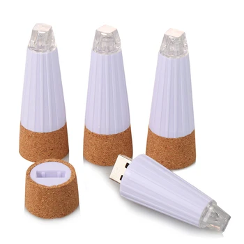 1pc LED Fľaša Vína Nočné Svetlo Magic Korku Tvarované USB Nabíjateľné Korkovou Zátkou Spp Lampa Vianočný Dekor Tvorivé Romantické Biele