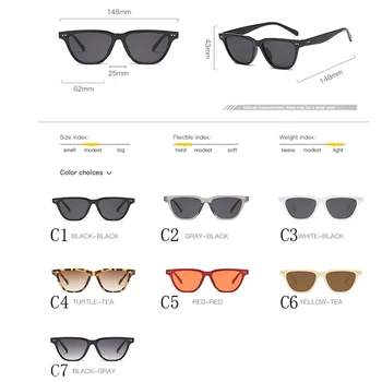 2020 Dizajn Značky Novej Európskej Americký Veľký Rámik Cat Eye slnečné Okuliare Módne Muži Ženy Farebné Námestie Slnečné Okuliare UV400