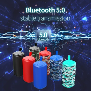 Bluetooth Reproduktor V5.0 Prenosné hi-fi Subwoofer Boombox Bezdrôtový Reproduktor Podpora TWS,TF Karty, USB Flash Disk