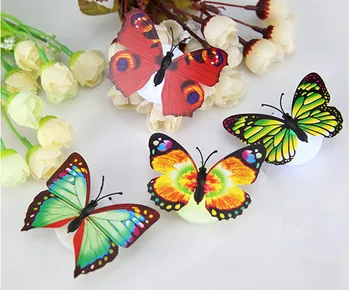 Farebné Meniace Motýľ LED Nočné Svetlo Lampy Domova Izba Strany Stôl, Stenu Decor