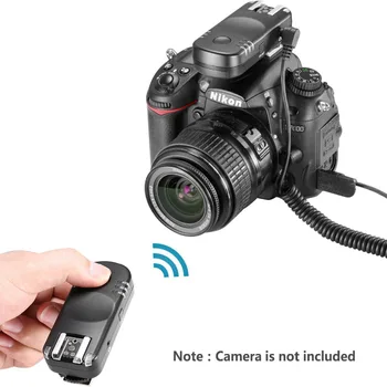 Neewer 2.4 G Bezdrôtové Diaľkové Flash Trigger Vysielač Pár+Uzávierky Kábel pre Nikon D7200 D7100 D7000 D5100 D5000 D3200 D3100