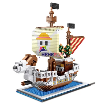 3448 Pirát Ryby Loď Bloky Pirátska Loď Diamond Blok Model DIY Micro Stavebné Bloky Kociek Stavebnice Hračky pre Chlapcov