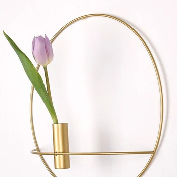 Moderné Umenie 3D Stenu svietnik Vintage Visí Suché Kvetinové Vázy Kovové Geometrické Čajové sviečky Svietnik Domova