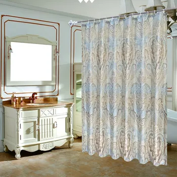 Európska Retro Sprchový Záves Hrubé Plesniam Nepremokavé Polyesterové Materiál Kúpeľňa Opony Oblasť Zatmenie Sprchový Záves