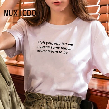 Módne dámske tričko Rusko T-shirt kórejská verzia wild roztomilý list vytlačený krátky rukáv Harajuku ulzzang oblečenie pre Ženy