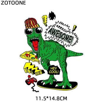 ZOTOONE Roztomilý Dinosaurus Pathes pre Oblečenie, Teplo Prenáša Žehlička na Prenos Tlač Zvierat na T-shirt Šaty Umývateľný Nálepky E