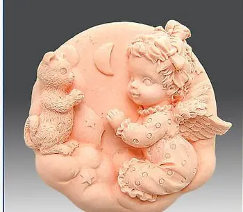 Silikónové formy Anjel dieťa Borovíc tvar ručne vyrábané mydlo sviečka formy Čokoládový Fondant tortu formy na Pečenie formy DIY nástroje