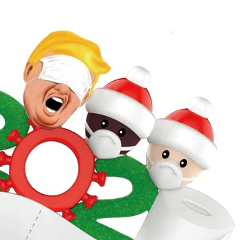 Ozdoby Na Vianočné Stromčeky Tvár Pokrytie Rodinných Trump Ručné Písanie Vianočné Dekorácie, Závesné Prívesky Xmas Party Dekor 2021