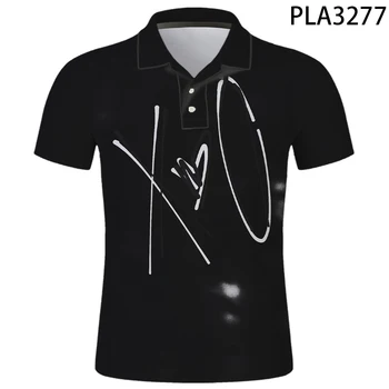 2020 Nové Letné Krátky Rukáv Mužov Košele Streetwear 3D Vytlačené The Weeknd Módne Bežné Hombre Camisas De Polo Pohode Topy