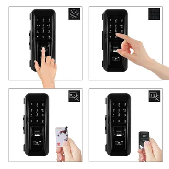 Odtlačkov prstov a Dotykovým Smart Lock Digitálny Zámok pre Dvojité Otvorené Sklenené Dvere Odtlačkov prstov Zámok Elektronický Keyless Dotykový displej