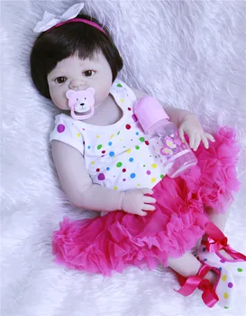57CM novorodenca bebe reborn bábiky baby dievča bábiku bielej pokožky celého tela silikónové boneca reborn Vaňa hračka lol bábiky Vianoce Gfit