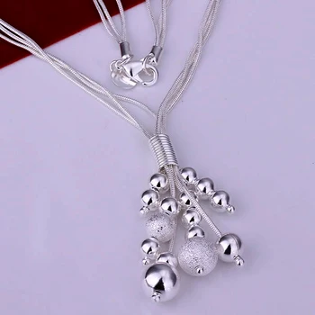 Pôvodné cena Veľkoobchod strieborné šperky, šperky, módne presunúť tri drôtu, perličiek náhrdelník