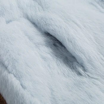 Dlhé dizajn vlny rez stojan golier prírodné králik kožušiny zimný kabát ženy slim teplé reálne kožušiny bunda vrchné oblečenie nový príchod