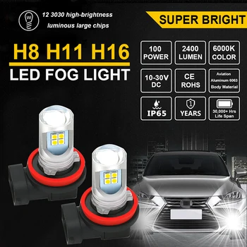 2x H8 Hmly Žiarovky Auto LED H11 H16 Led Lampa Auto Super Svetlé Svetlometu 12V Na BMW E60 E63 E90 E92 E93 X1 X3 X5 X6 M3 M5 M6