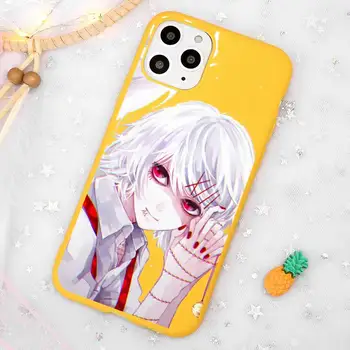 Anime JUUZOU SUZUYA Tokio Vlkolakmi Telefón Prípade Candy Farby Žltá pre iPhone 11 12 pro XS MAX 8 7 6 6 Plus X 5S SE 2020 XR