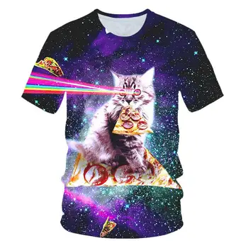 2020 nové T-shirt dámske mačka fajčenie vytlačené dámske tričko s Kapucňou, dámske krátky rukáv top o-neck T-shirt deti