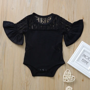 2020 Novorodenca Dieťa Dievča Oblečenie Horela Rukáv Romper Čipky Jumpsuit Sunsuit Batoľa Oblečenie