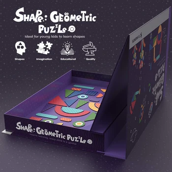 Netic 3D Puzzle Skladačky Tangram Hry Hračky pre Deti, Darčeky pre Deti Poučné Kreslenie Doskové Hry, Vzdelávacie Hračky