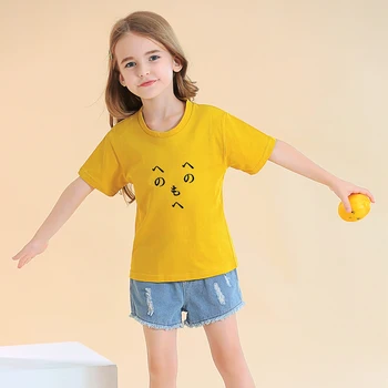 Deti T-shirts Letné Baby Chlapci, Dievčatá Unisex Krátke Rukáv Harajuku Zábavné Japonský List Prejavu, Tlače Bavlna Topy Deti