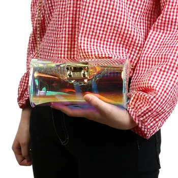Hot ženy kabelky módnych kompozitné taška trend žena messenger taška kórejská verzia laser taška cez rameno Kabelky Pvc Jelly Taška