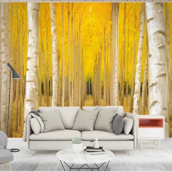 Krásne scenérie, tapety, zlatožlté lesa tapety moderný minimalistický olejomaľba pozadí na stenu