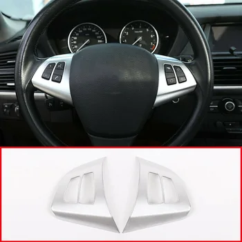 Tlačidlo volantu, trim Dekoratívne Časti 2 ks Rám Striebornej Interiéru Na BMW X5 E70 na obdobie 2008-2013 Príslušenstva