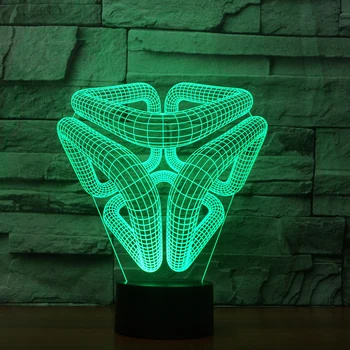 7 Farby Moderný Dizajn Nočného Led Abstraktný Obraz 3D Usb Novinka Ilúzie Luminarias Stolná Lampa Dieťa Domov Posteli Dekor