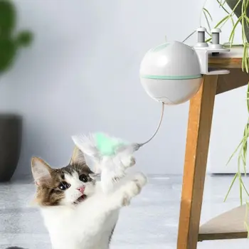 Inteligentné Automatické Mačka Stick Hračka s LED Light 360 Stupeň Samostatne Otáča Loptu Domáce Hranie, Hračky návrh aktívne Pet Loptu