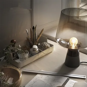 Nordic Moderný Minimalistický Stolové Lampy Pre Obývacia Izba Biele Sklo Loptu Tabuľka Svetlo Železa Statív Mliečna Kolo Loptu Stolná Lampa Na Čítanie