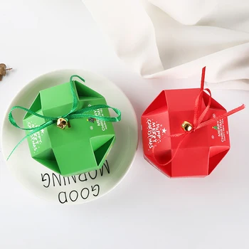 10pcs Candy Cookie Box Svadobné Baby Sprcha Vianočný Darček k Narodeninám Box S Bell Papierové Krabice Darčeková Taška Dodávky Navidad