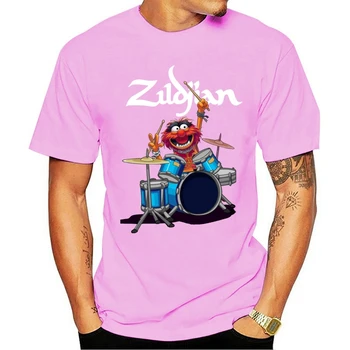 O Muppet Mostrar Tambores Zildjian algodão 2021 t-shirt Masculino Preto Todo O Tamanho