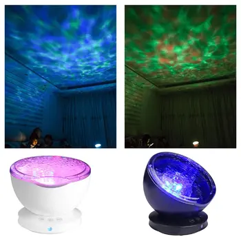 Nočné Osvetlenie Oceánu Vlny Projektor LED Lampa Prehrávač Hudby Náladu Lampa USB Hviezdna Projekcia Strana Dekor Dary