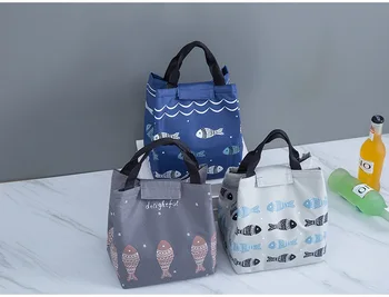 2020 Ryby Vzor Prenosné Tepelné Obed Tašky pre ženy & mužov Izolované Piknik chladnejšie taška Nepremokavé Obed Box vrece pre deti