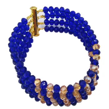 Nové Prišiel Royal Blue Gold Afriky Šperky Nastaviť Tradičné Nigérijský Svadobný Náhrdelník Crystal Svadobné Party Sady Šperkov 6DHJZ015