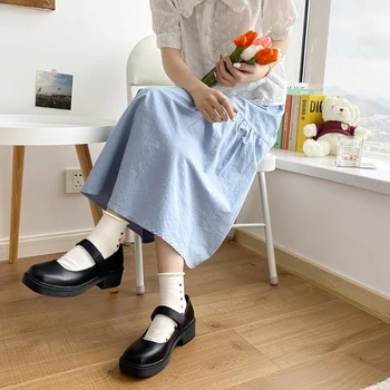 Mary Janes Topánky Pre Ženy Mokasíny Topánky Pre Ženy Pošmyknúť Na Platforme Bežné Jar Obuv PU Kožené Ženy Dámy Zapatos Mujer