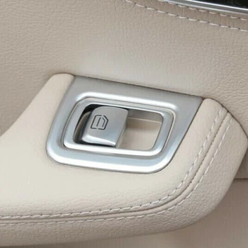 4Pcs Striebro ABS Okno Výťah Spínač Kryt pre Mercedes Benz C Trieda W205 GLC