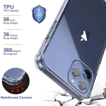 Móda shockproof Jasné, Telefón puzdro Pre iPhone 11 12 Pro Max Mini XS XR X 7 8 Plus SE 2 Ultra Tenké Transparentné TPU Silikónový Kryt