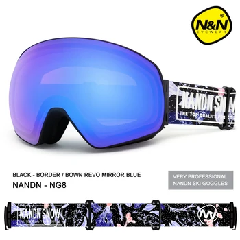 NANDN Lyžiarske Okuliare Dvojvrstvové UV 400 Anti-Fog Maska Ski Okuliare Muži Ženy Lyžovanie Sneh Snowboard Okuliare Multifunkčné Okuliare