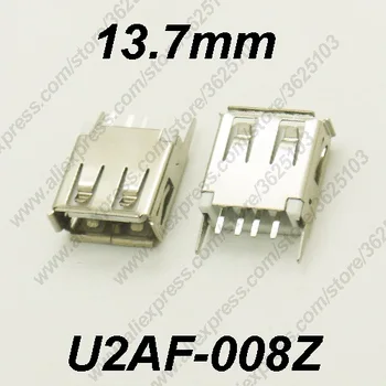 10PCS U2AF-008/U2AF-008P Konektor USB 2.0 H=O 13,7 MM Rovné Nohy Plnenie Zásuvky USB 2.0 zásuvkový Konektor na Prenos Dát