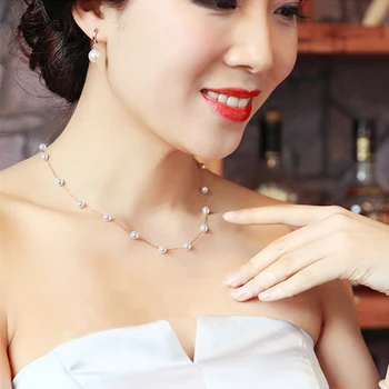 Skutočné S925 Mincový striebro náhrdelník gypsophila série najvyššej kvality pearl šperky prírodných sladkovodných perál náhrdelník pre ženy