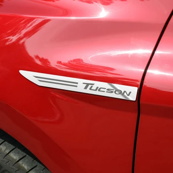 2 ks Auto Nárazníka Strane Blatník Kovové Auto Samolepky Znak, Odznak Na Hyundai Tucson Znak Príslušenstvo
