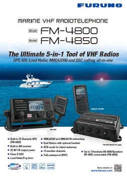Furuno loď loď VHF rádio, telefón triedy D, DSC FM-4800 5 v 1 nástroj GPS navigátor AIS prijímač vysoká hailer marine electronics