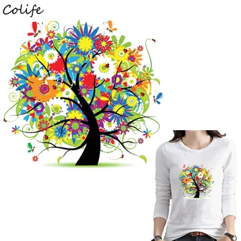 Škvrny Na Oblečení Krásny Kvet Stromy Nový Dizajn Oblečenie, Dekorácie Umývateľný Vytlačiť T-Shirt Diy Príslušenstvo Záplaty